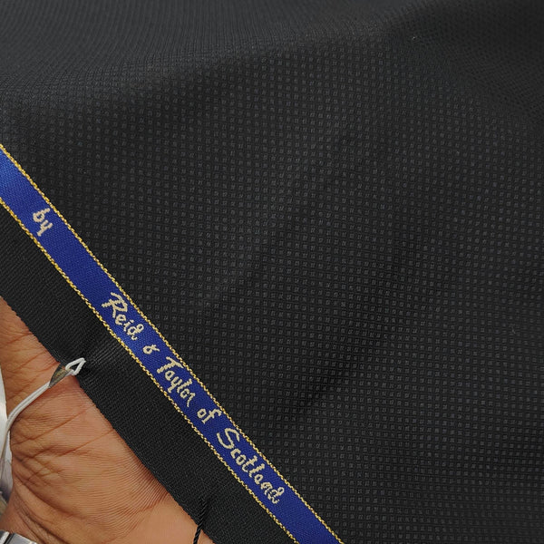 Trouser Fabric Reid & Taylor Super 130s 30%Wool Blended Dobby Color Black