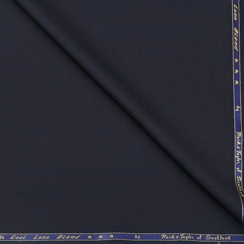 Trouser Fabric Reid & Taylor Super 100s 50%Wool Blended Check Color Dark Blue