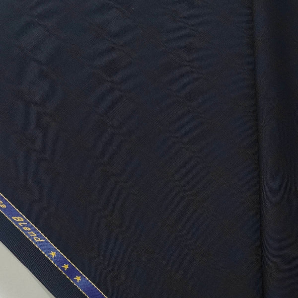 Trouser Fabric Reid & Taylor Super 100s 50%Wool Blended Check Color Dark Blue