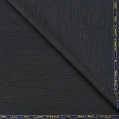 Trouser Fabric Reid & Taylor Super 110s Stretchable 60% Wool Plain Color Grey