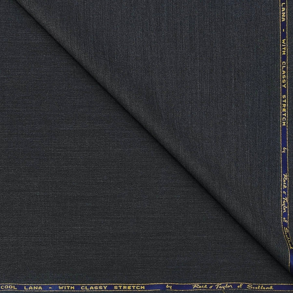 Trouser Fabric Reid & Taylor Super 110s Stretchable 60% Wool Plain Color Grey