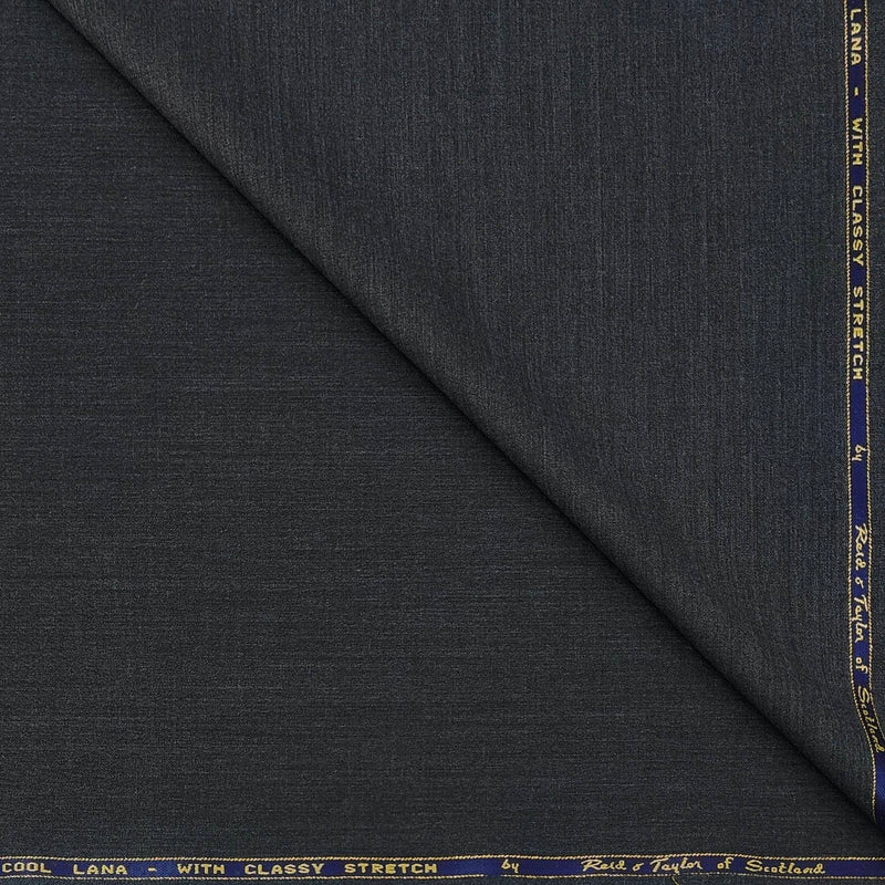 Trouser Fabric Reid & Taylor Super 110s Stretchable 60% Wool Plain Color Grey