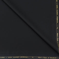 Trouser Fabric Reid & Taylor Super 110s Stretchable 60% Wool Plain Color Z Black