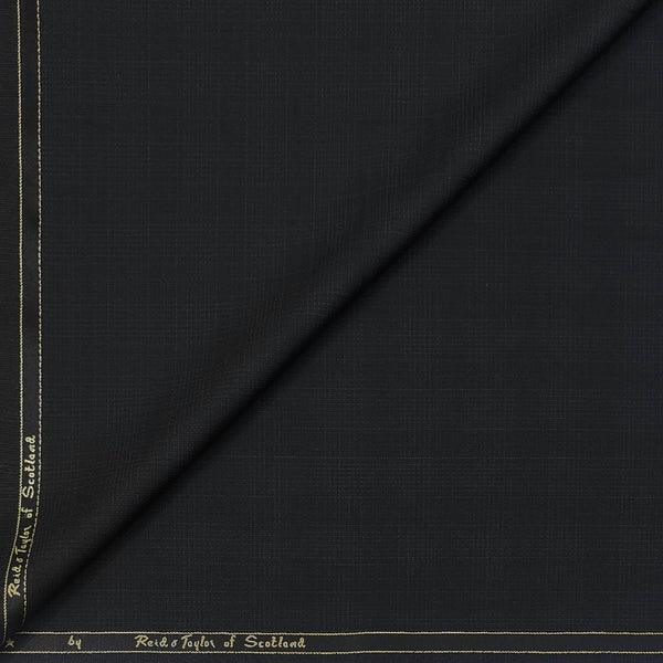 Trouser Fabric Red & Taylor Super 100s 50%Wool Mild Check Color Crow Black