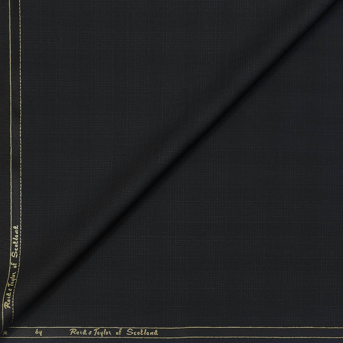 Trouser Fabric Red & Taylor Super 100s 50%Wool Mild Check Color Crow Black