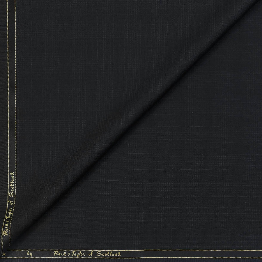 Trouser Fabric Red & Taylor Super 100s 50%Wool Mild Check Color Crow Black