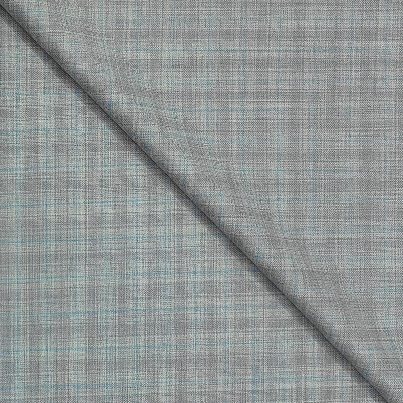 Trouser Fabric Reid & Taylor Super 100s 50%Wool Mix Check Color Grey