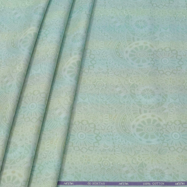 Shirt Fabric Soktas Finest Giza Cotton Jacquard Colour Light Green