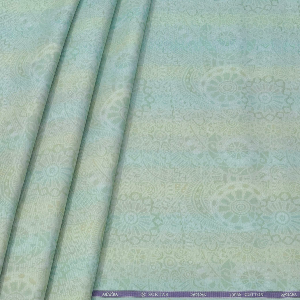 Shirt Fabric Soktas Finest Giza Cotton Jacquard Colour Light Green