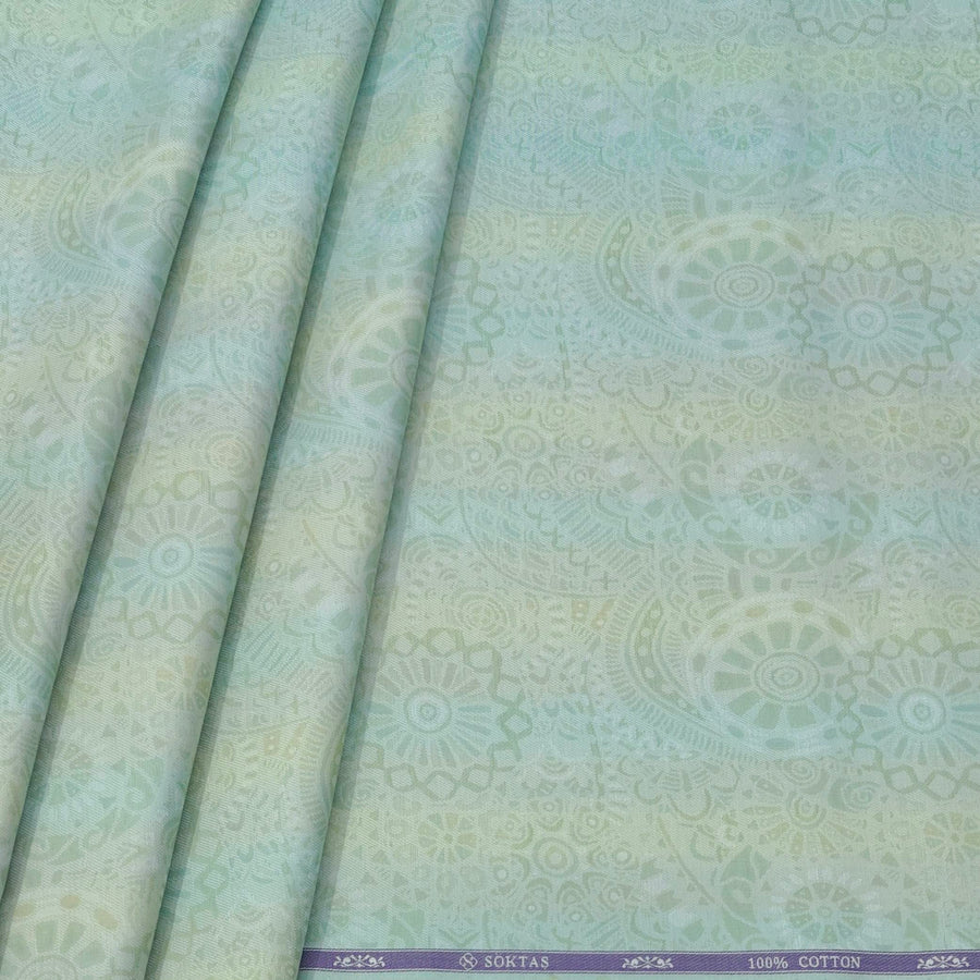Shirt Fabric Soktas Finest Giza Cotton Jacquard Colour Light Green