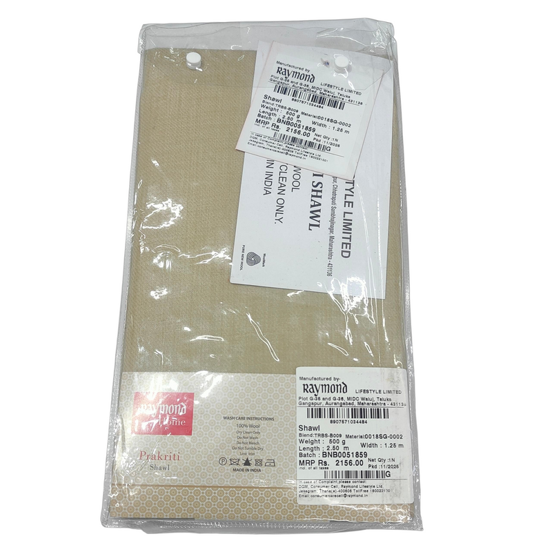 Raymond 100%Wool Shawl Lohi Prakriti Color Brown