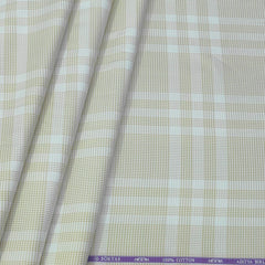 Shirt Fabric Soktas Finest Giza Cotton Check Colour Light Brown