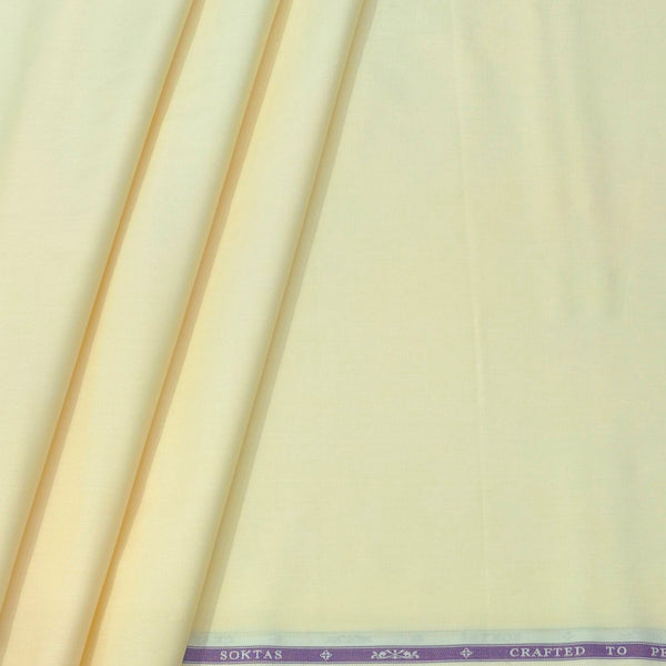 Shirt Fabric Soktas Finest Giza Cotton Dotted Colour Lemon Beige