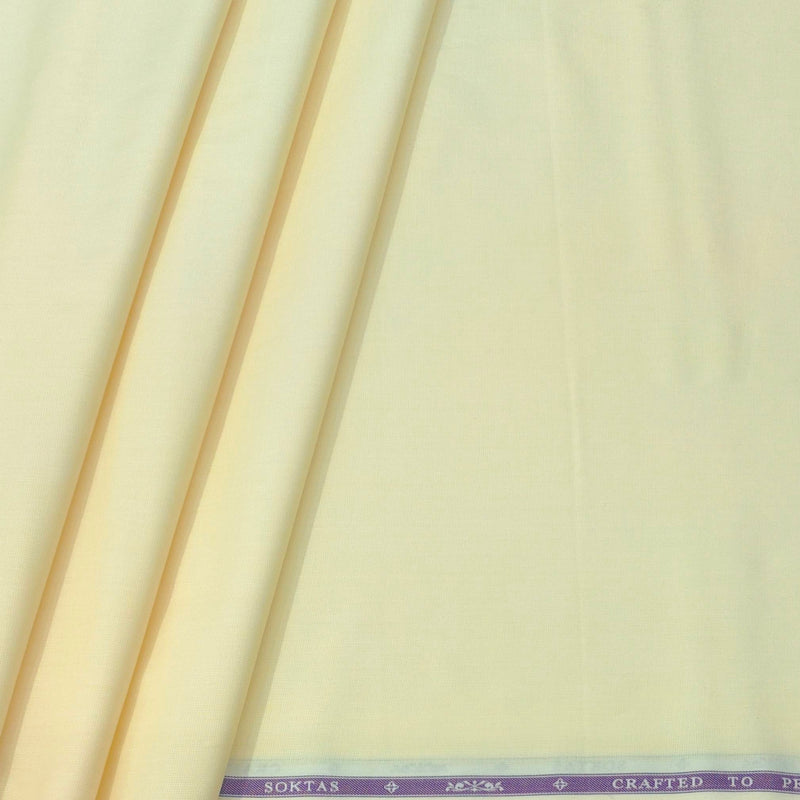 Shirt Fabric Soktas Finest Giza Cotton Dotted Colour Lemon Beige