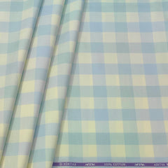 Shirt Fabric Sotas Finest Giza Cotton Check Colour Mint Green N Blue