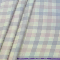 Shirt Fabric Soktas Finest Giza Cotton Check Colour Light purple N Beige