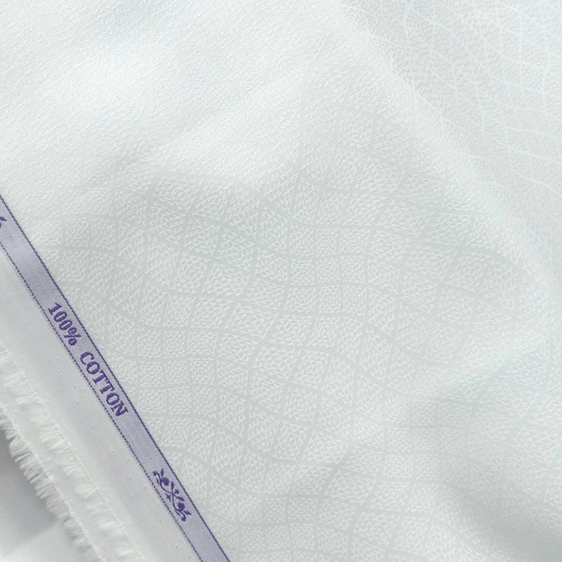 Shirt Fabric Soktas Finest Giza Cotton Jacquard Colour White