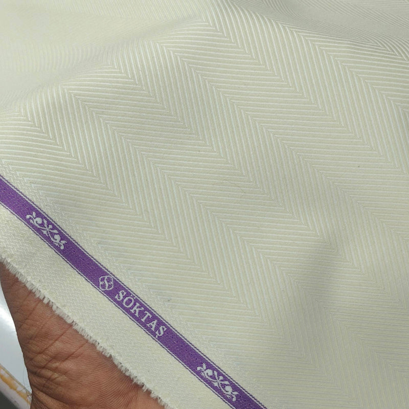 Shirt Fabric Soktas Finest Giza Cotton Herringbone Colour Ash Brown