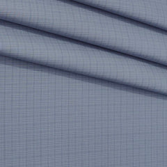Trouser Fabric Raymond Pure Cotton Check Color Silver Blue