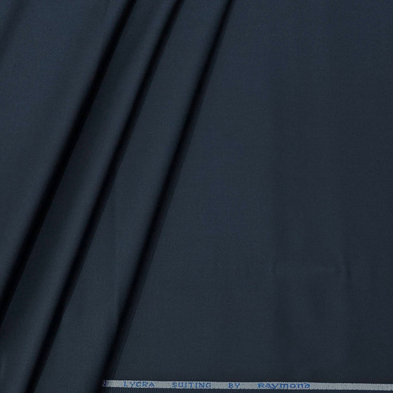 Trouser Fabric Raymond Pure Cotton Plain Lycra Color Dark Prussian Blue
