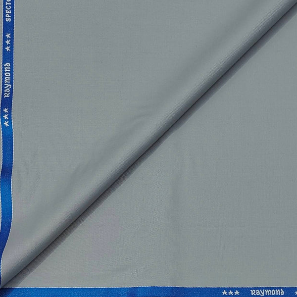 Trouser Fabric Raymond Super 140s Merino Wool Blended Plain Colour Metallic Silver