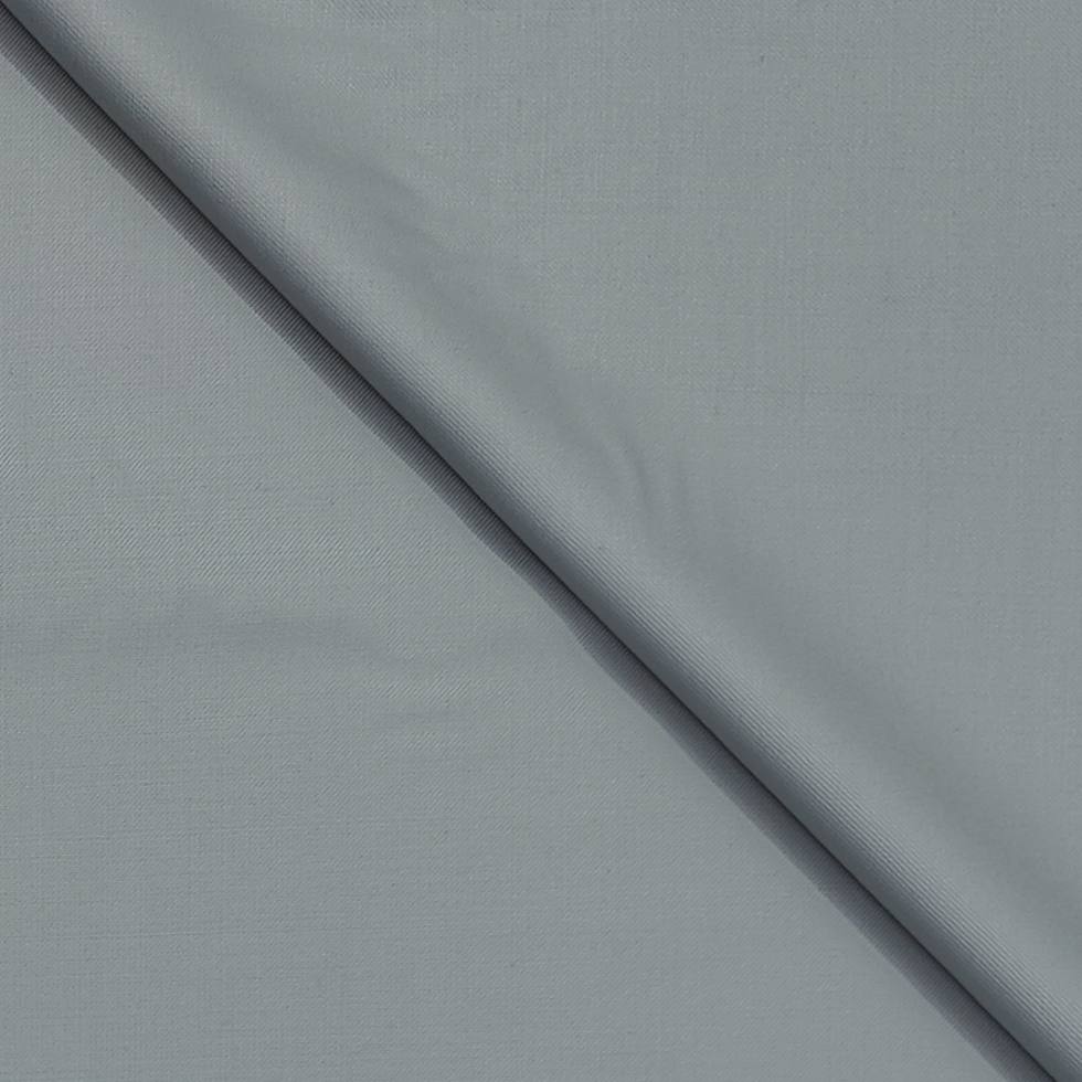 Trouser Fabric Raymond Super 140s Merino Wool Plain Colour Metallic Silver