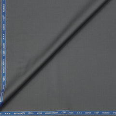 Trouser Fabric Raymond Super 140s Merino Wool Blended Plain Colour Greenish Grey