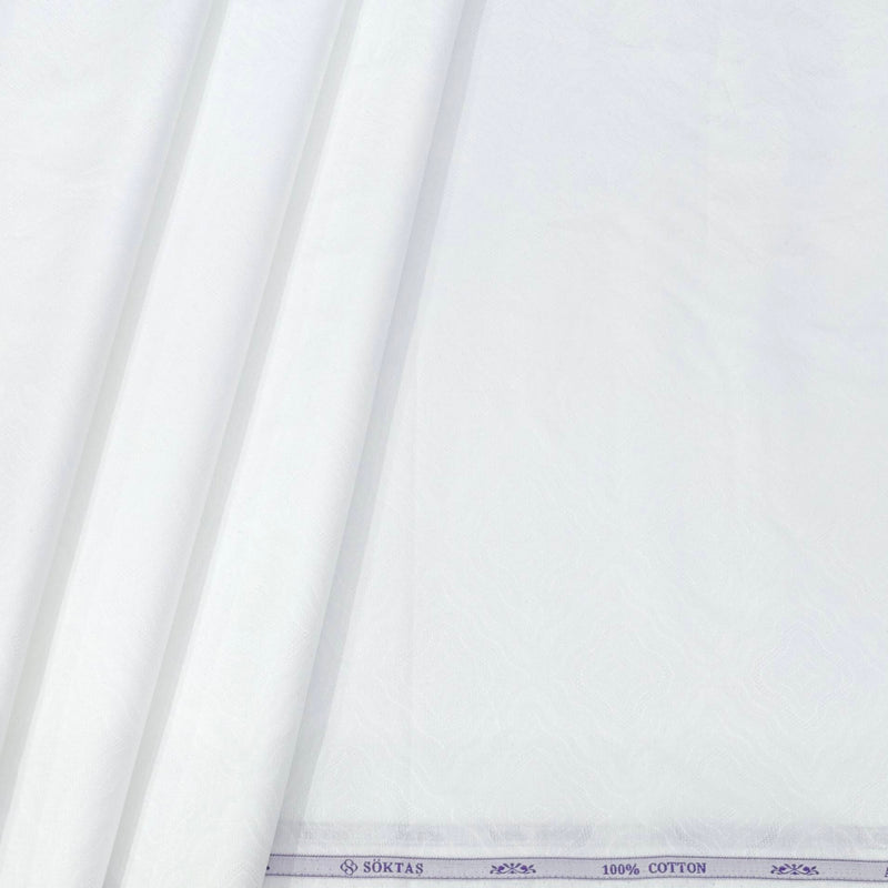 Shirt Fabric Soktas Finest Giza Cotton Jacquard Colour True White