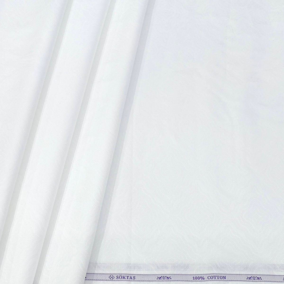 Shirt Fabric Soktas Finest Giza Cotton Jacquard Colour True White