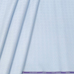 Shirt Fabric Soktas Finest Giza Cotton Jacquard Colour Light Blue