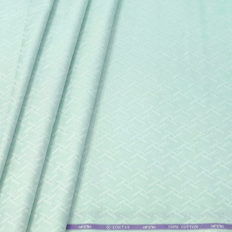 Shirt Fabric Soktas Finest Giza Cotton Jacquard Colour Celadon Green