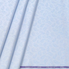 Shirt Fabric Soktas Finest Giza Cotton Jacquard Colour Powder Blue