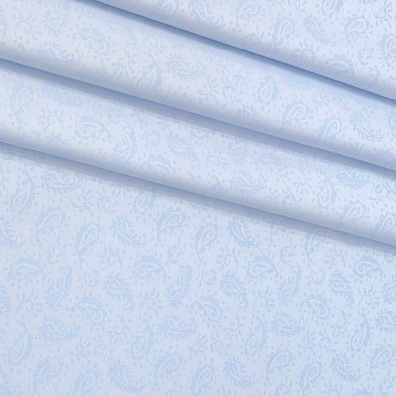 Shirt Fabric Soktas Finest Giza Cotton Jacquard Colour Powder Blue