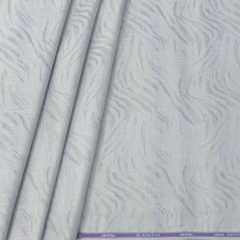 Shirt Fabric Soktas Finest Giza Cotton Jacquard Colour Grey Silver