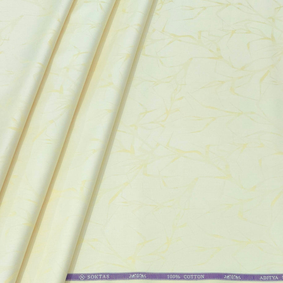 Shirt Fabric Soktas Finest Giza Cotton Jacquard Colour Convivial Yellow