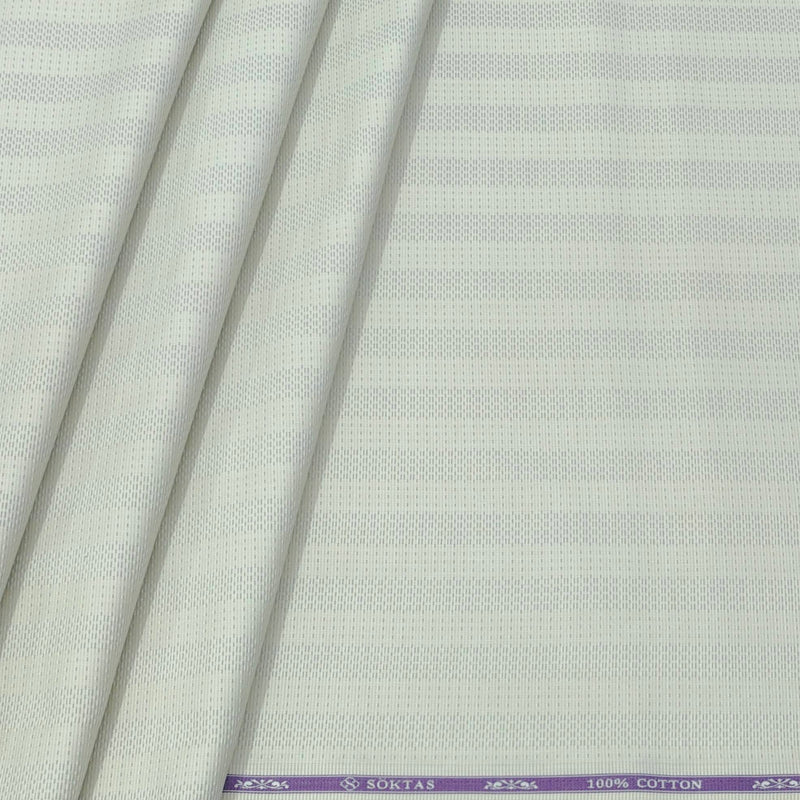 Shirt Fabric Soktas Finest Giza Cotton Jacquard Colour Eggshal Brown