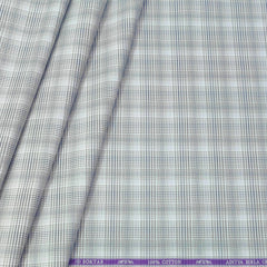 Shirt Fabric Soktas Finest Giza Cotton Mix Check Colour Silver N Grey