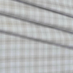 Shirt Fabric Soktas Finest Giza Cotton Mix Check Colour Silver N Brown