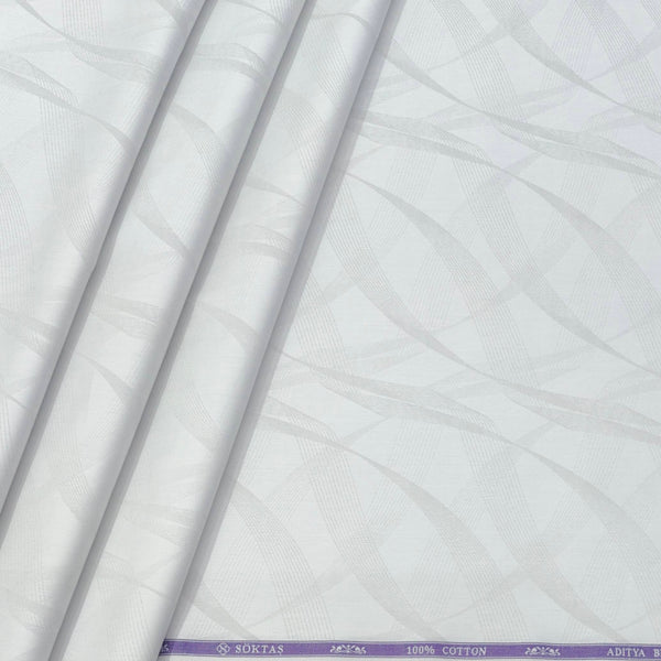 Shirt Fabric Soktas Finest Giza Cotton Jacquard Colour Castle Silver