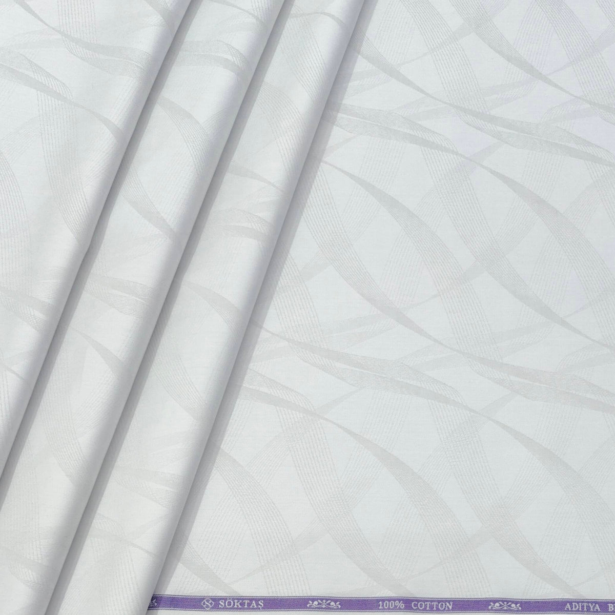 Shirt Fabric Soktas Finest Giza Cotton Jacquard Colour Castle Silver