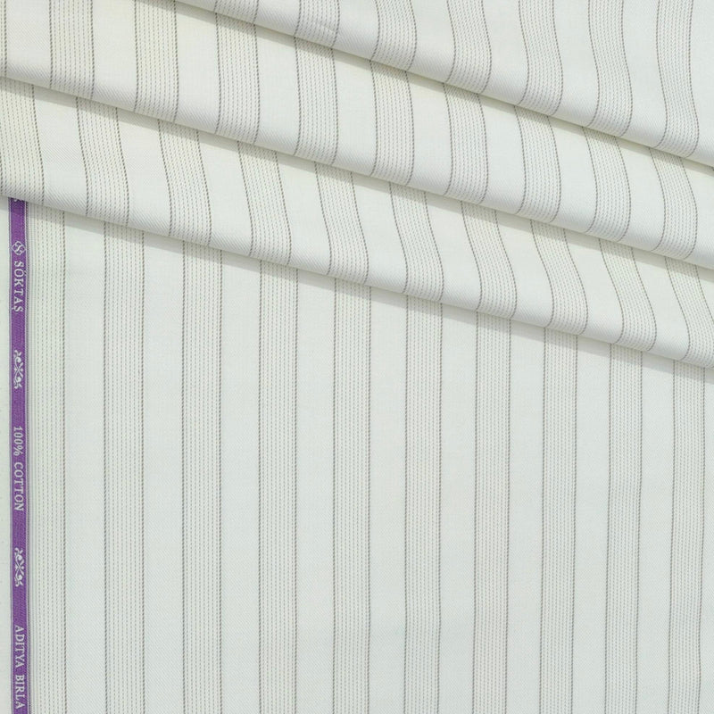 Shirt Fabric Soktas Finest Giza Cotton Broad Lining Colour Light Greenish White