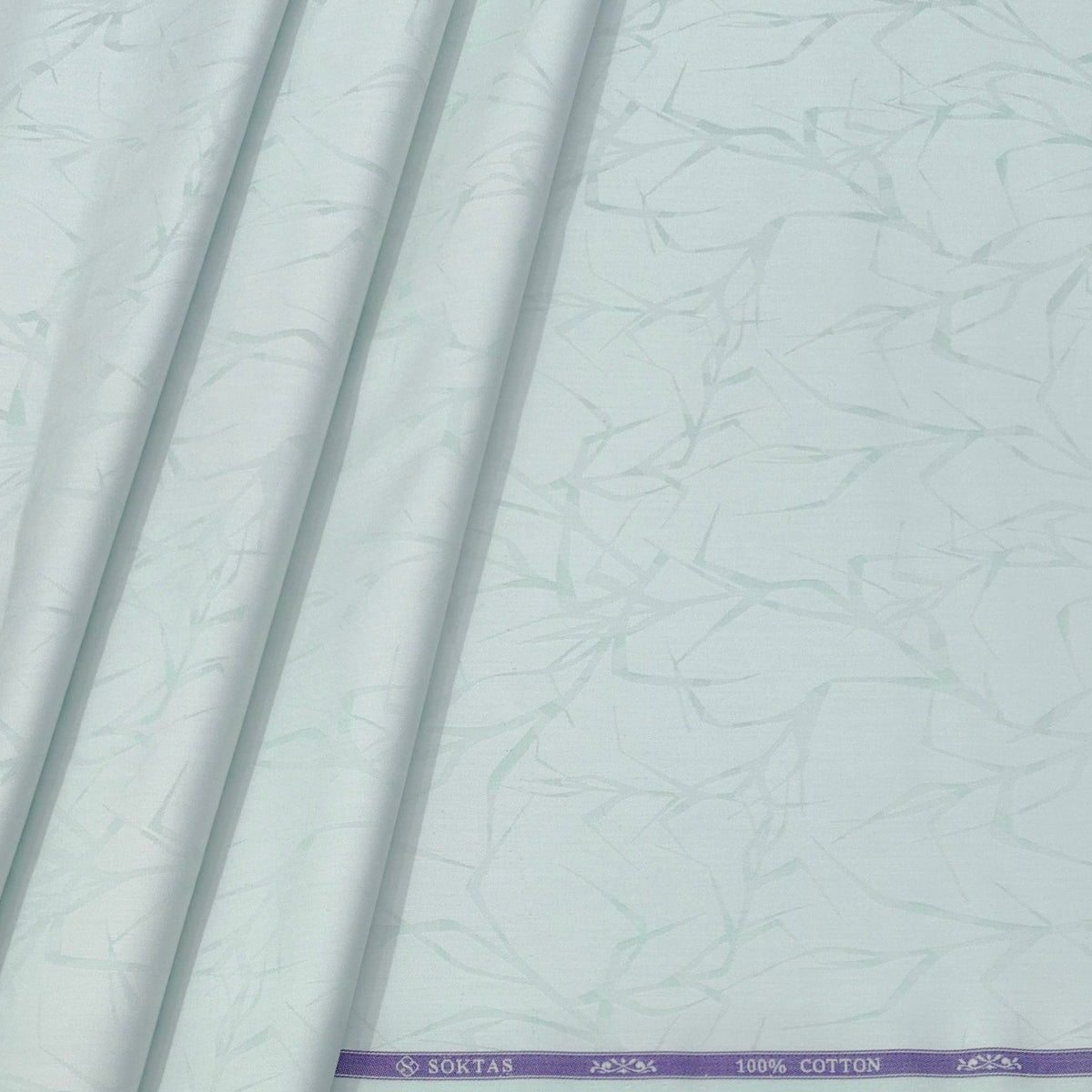 Shirt Fabric Soktas Finest Giza Cotton Jacquard Colour Pistachio Green
