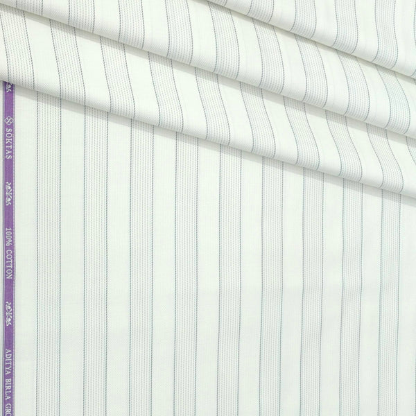 Shirt Fabric Soktas Finest Giza Cotton Broad Lining Colour Ash White