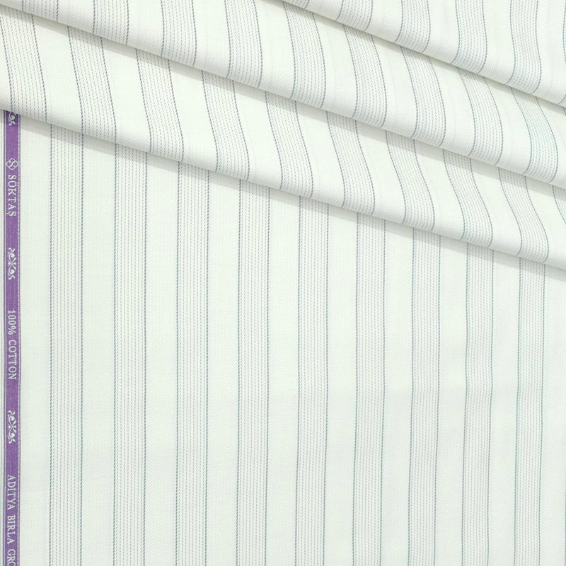 Shirt Fabric Soktas Finest Giza Cotton Broad Lining Colour Ash White