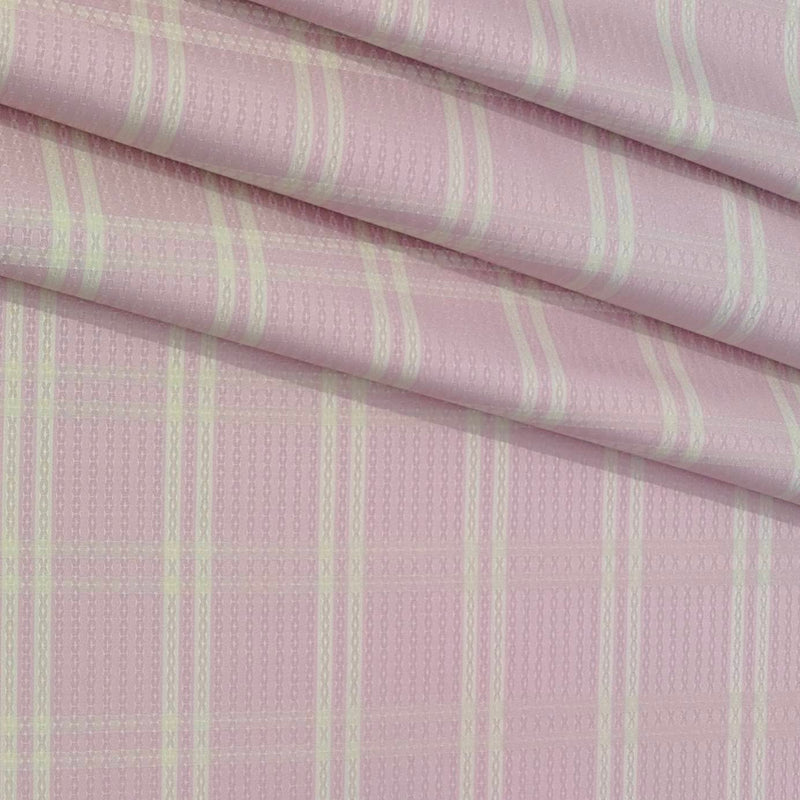 Shirt Fabric Soktas Finest Giza Cotton Broad Check Colour Flamingo Pink
