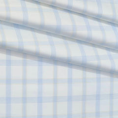 Shirt Fabric Soktas Finest Giza Cotton Broad Check Colour Blue N White