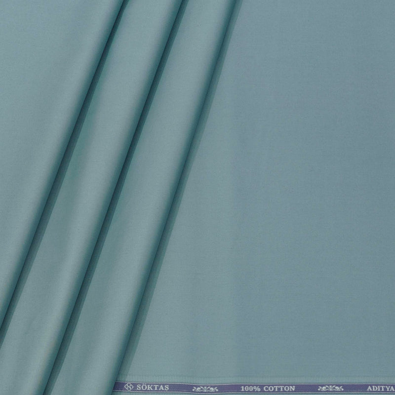 Shirt Fabric Soktas Finest Giza Cotton Plain Colour Soft Ice Green