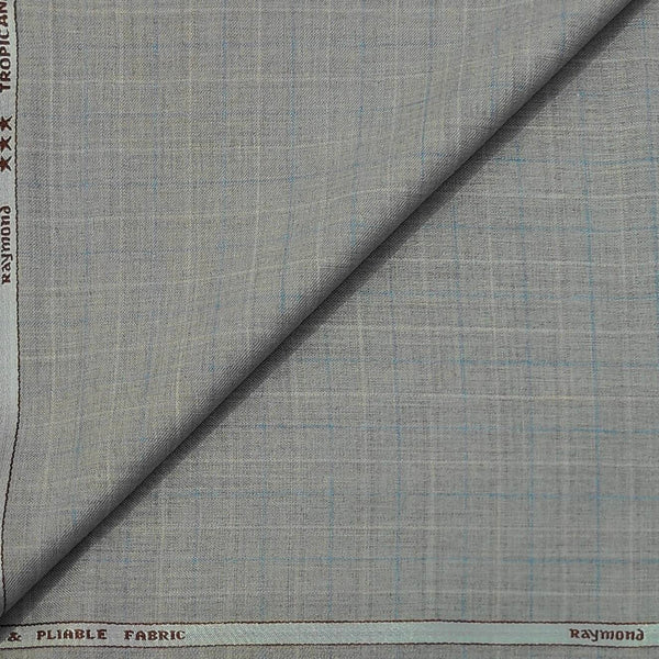 Trouser Fabric Raymond Fine Count Poly Viscose Check Colour Blue N Brown