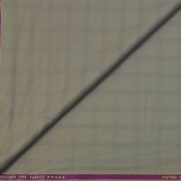 Trouser Fabric Raymond Fine Count Poly Viscose Check Colour Dark Brown