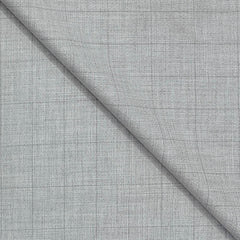 Trouser Fabric Raymond Fine Count Poly Viscose Check Colour Metallic Silver